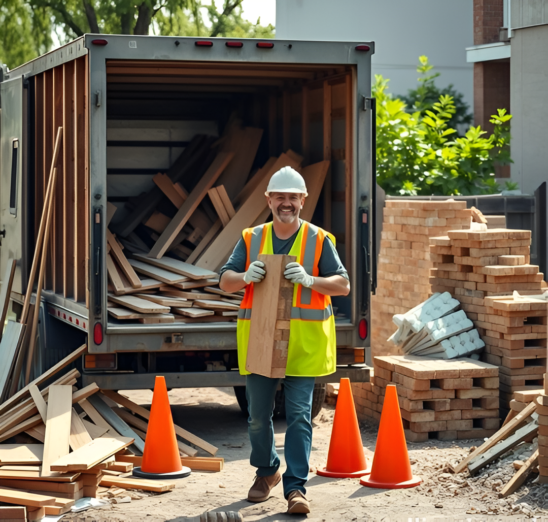 Construction waste being removed from a renovation site by Clean Sweep crew in Auckland